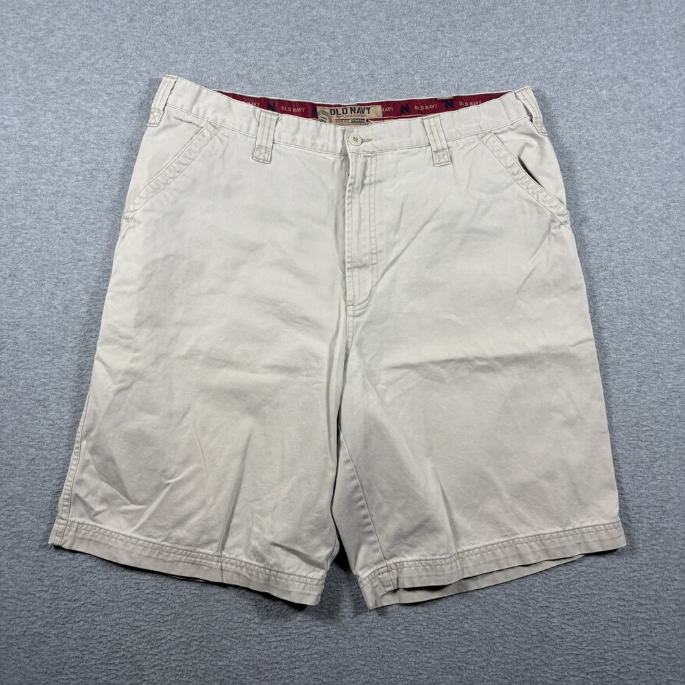 ⁠Vintage 2007 Old Navy Mens 38 Khaki Canvas Utility Shorts Y2K Baggy Skater